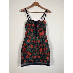 For Love & Lemons Skivvies Rose Print Corset Mini Dress – Size S